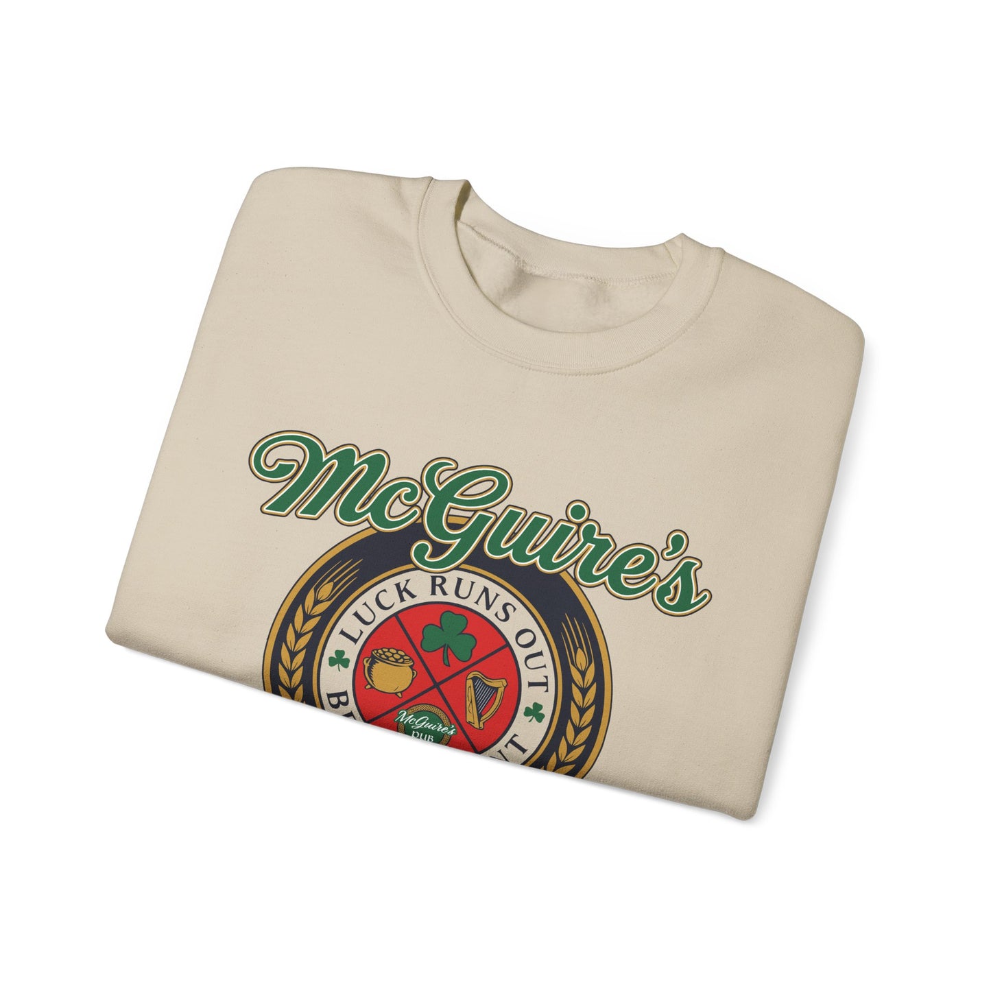 Men''s Unisex McGuire's Pub Sweatshirt — Vintage Logo Irish Pub St. Patrick's Day Crewneck