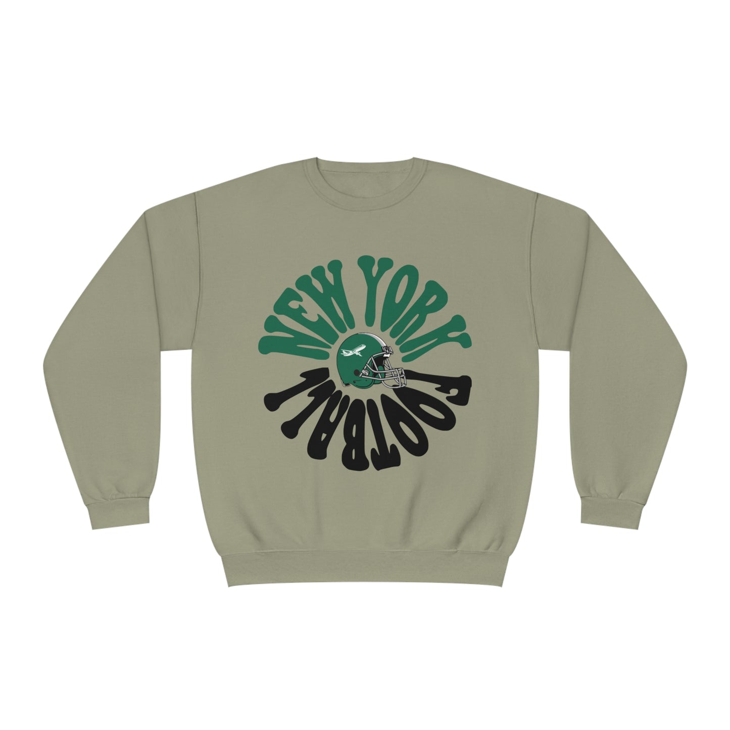 Hippy Retro New York Jets Football Sweatshirt - Vintage Style Football Crewneck - Men's & Women's Football Apparel