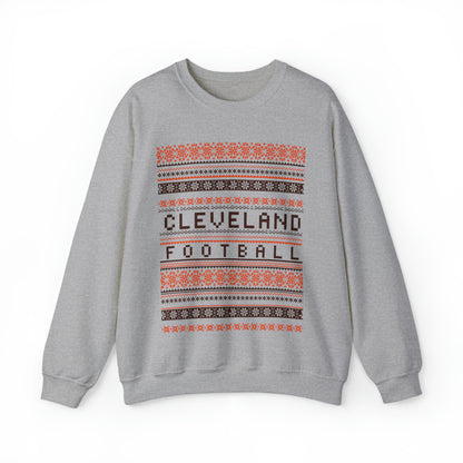 Cleveland Browns Christmas Sweater Crewneck Sweatshirt - Vintage Browns Holiday Hoodie - Men's and Women's Holiday Game Apparel