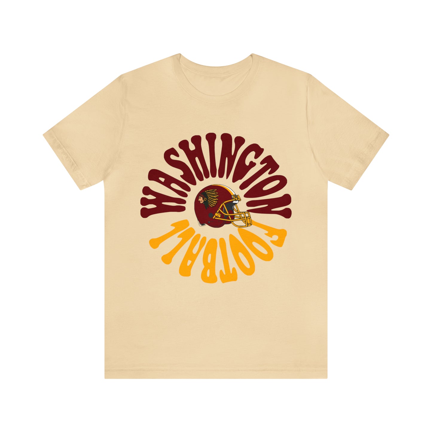 Hippy Style Washington Redskins Short Sleeve T-Shirt - Vintage Football Tee - Retro Commanders 70's, 80's, 90's - Design 2