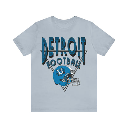 Vintage Style Detroit Football Short Sleeve T-Shirt - Men's & Women's Retro Oversized Tee  - Design 1