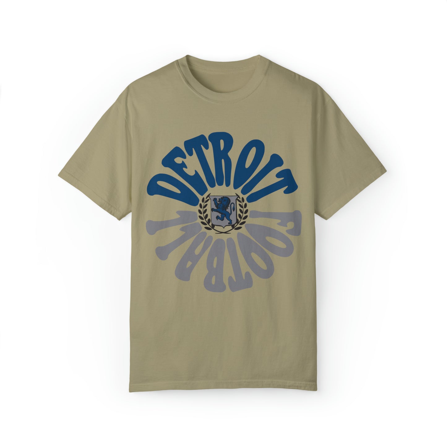 Comfort Colors Hippy Style Detroit Lions Football Short Sleeve T-Shirt - Men's & Women's Oversized Tee - Design 2