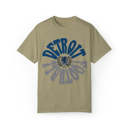 Comfort Colors Hippy Style Detroit Lions Football Short Sleeve T-Shirt - Men's & Women's Oversized Tee - Design 2