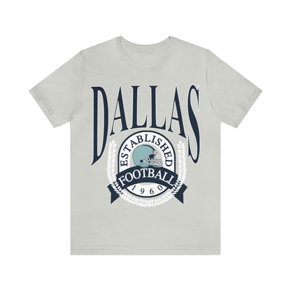 Throwback Dallas Cowboys Football Tee - Vintage Football T-Shirt - Short Sleeve Oversized Men's & Women's Unisex Apparel - Design 1