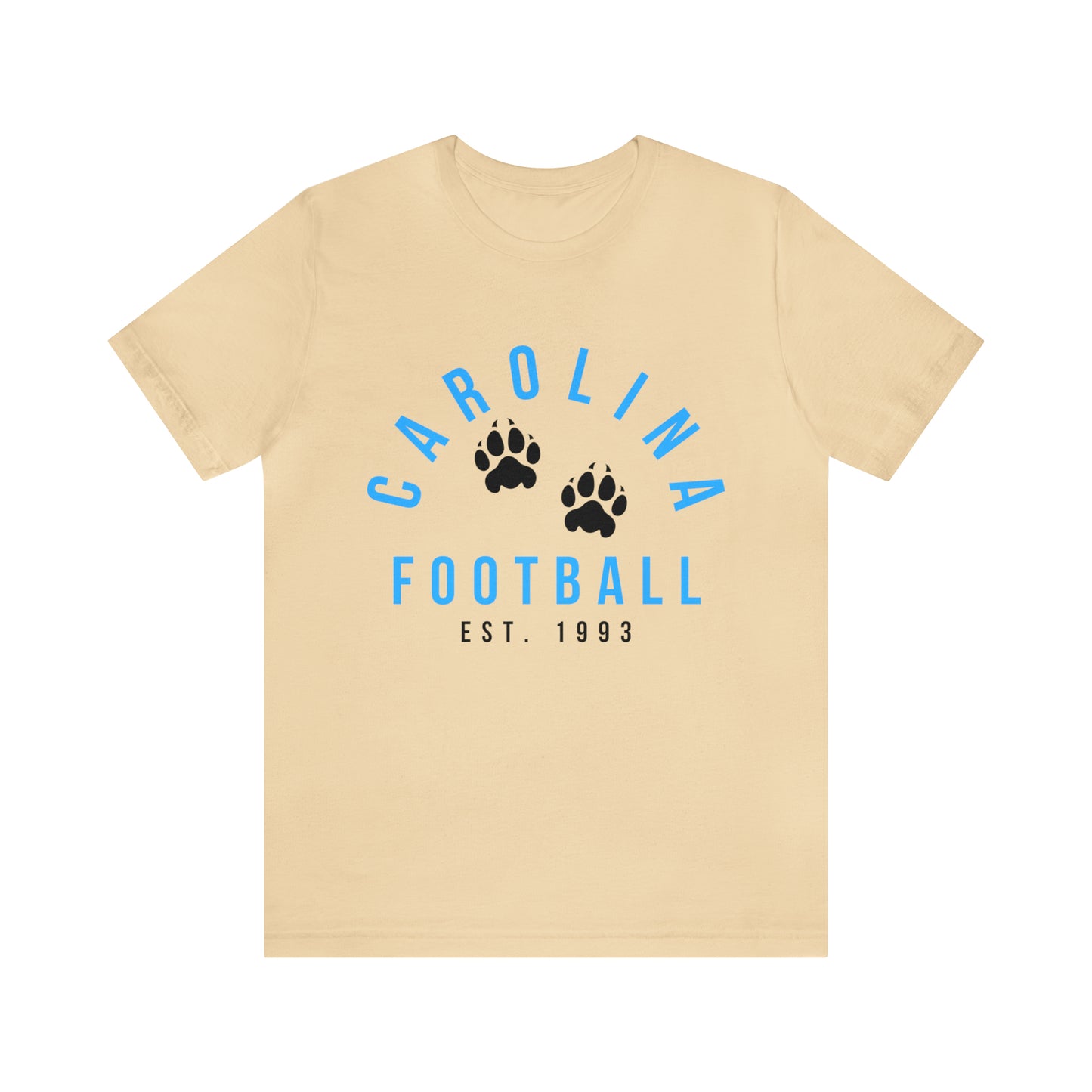 Vintage Carolina Panthers T-Shirt - Retro Short Sleeve Tee NFL Football Oversized Apparel - Vintage Men's and Women's - Design 4 Tan Sand Beige