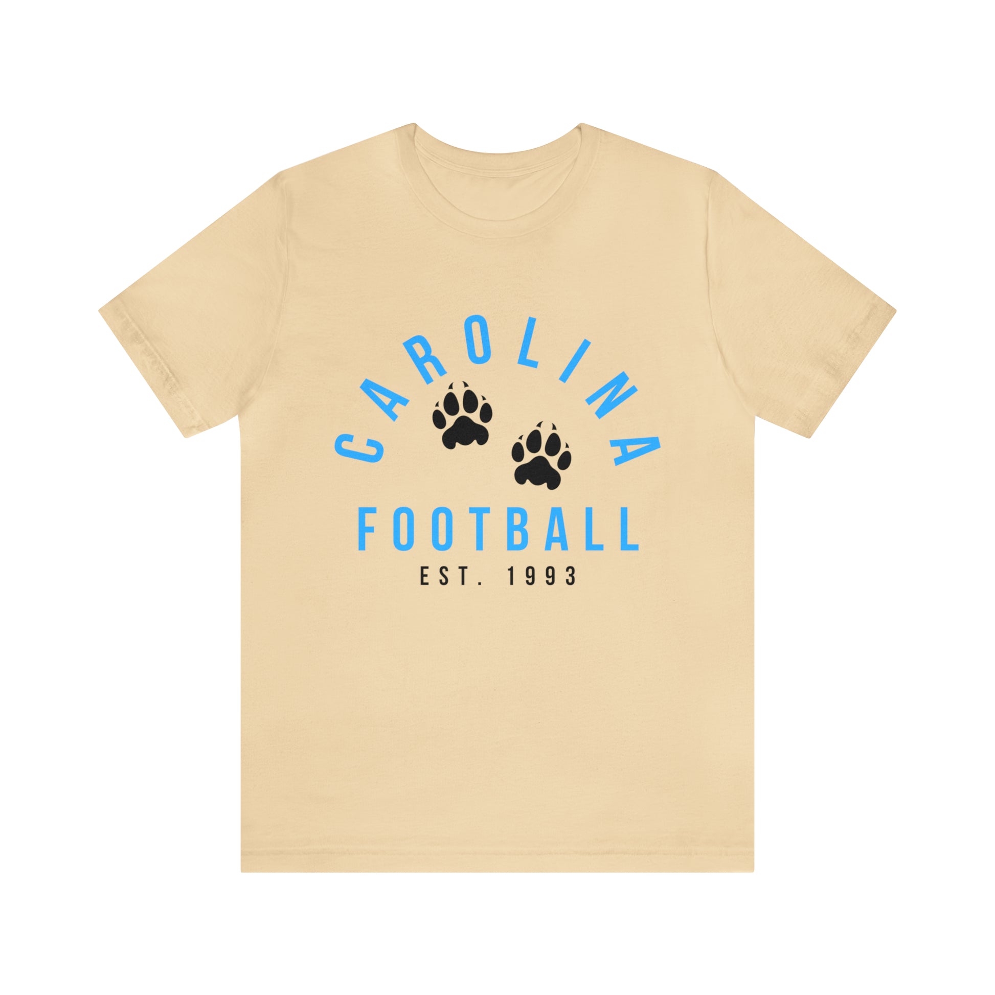Vintage Carolina Panthers T-Shirt - Retro Short Sleeve Tee NFL Football Oversized Apparel - Vintage Men's and Women's - Design 4 Tan Sand Beige