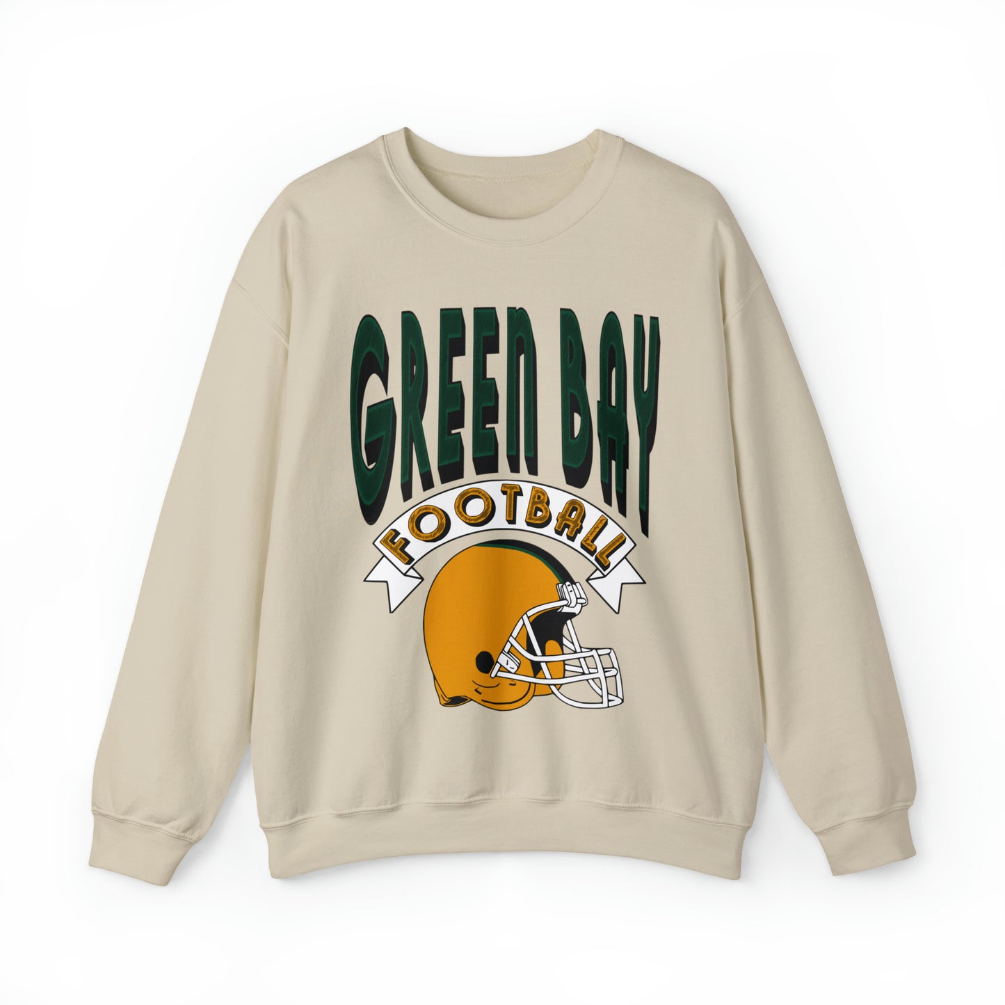 90's Green Bay Packers Sweatshirt - Vintage Style Crewneck - Wisconsin Cheese Head - Throwback Logo  - Design 3