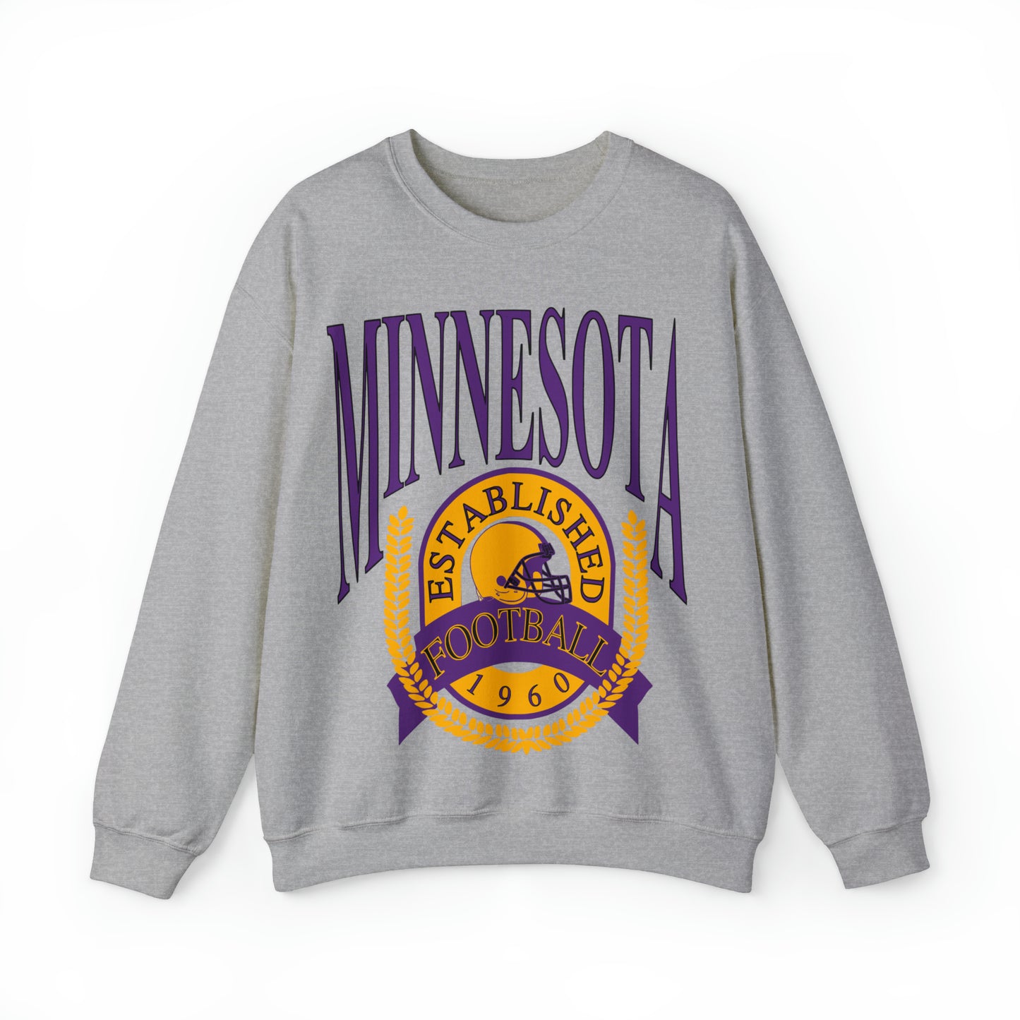 Throwback Black Vintage Minnesota Vikings Crewneck - Retro Unisex Football Sweatshirt - Men's & Women's NFL Football - Design 1