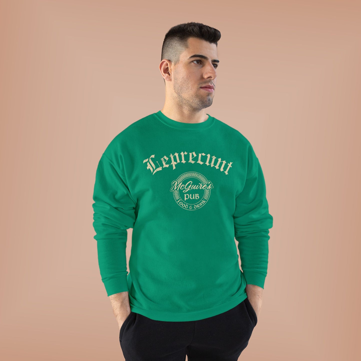 Faded Men's Unisex McGuire's Pub Sweatshirt — Faded Leprecunt Irish Pub St. Patrick's Day Crewneck