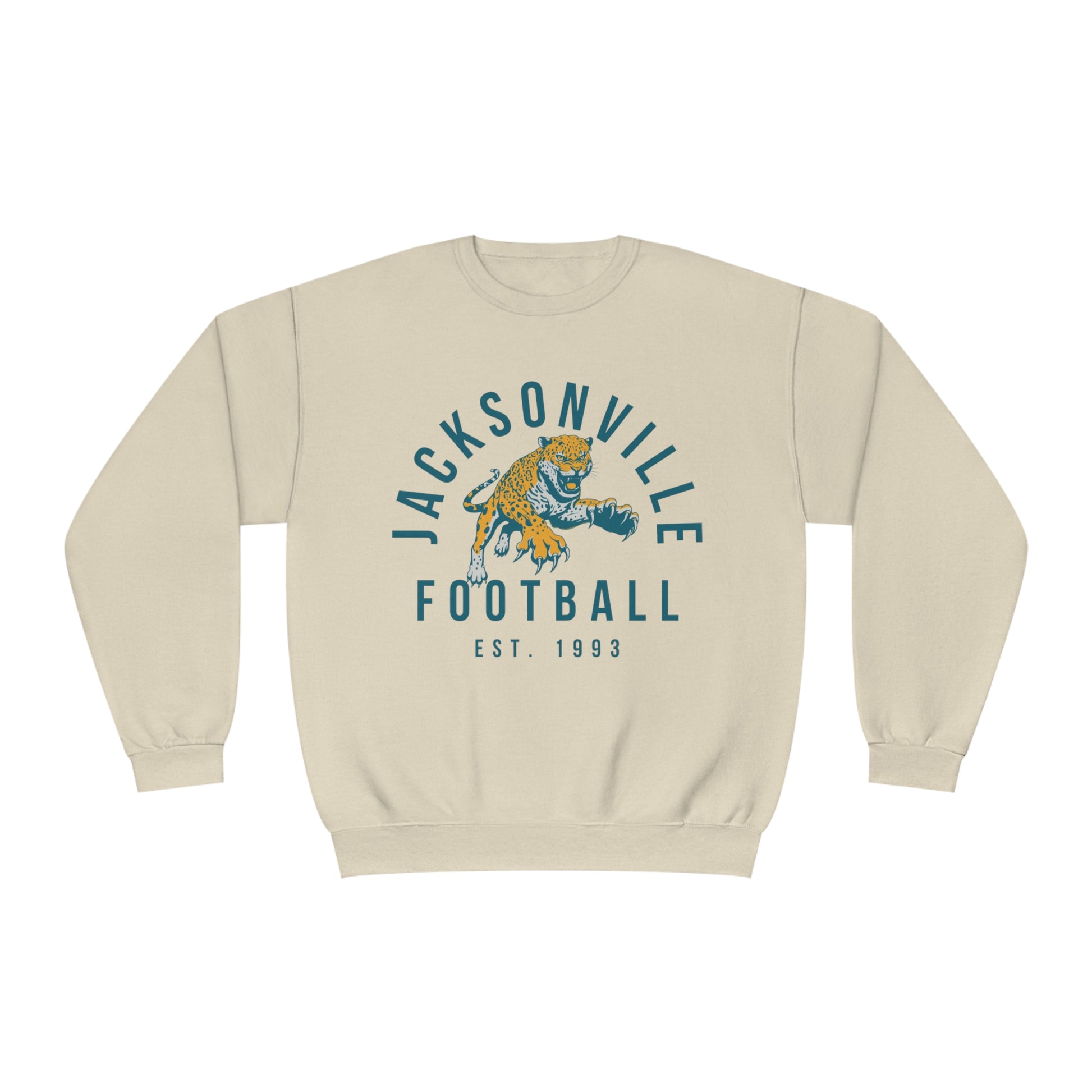 Vintage Jacksonville Jaguars Crewneck Sweatshirt - Retro Football Short Sleeve Oversized Men's & Women's - Design 3