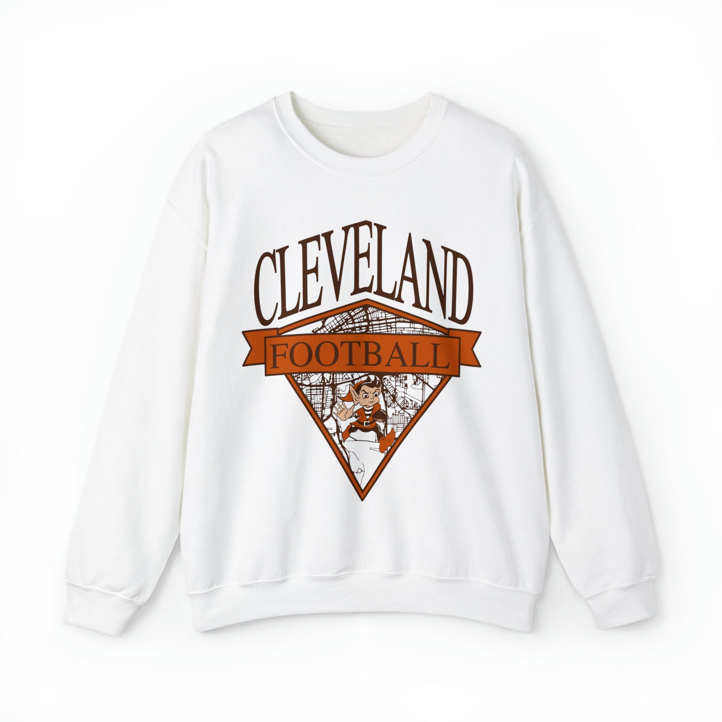 Vintage Cleveland Browns Sweatshirt - 90's NFL Football Map of Cleveland Browns Crewneck - NFL Football Sweatshirt