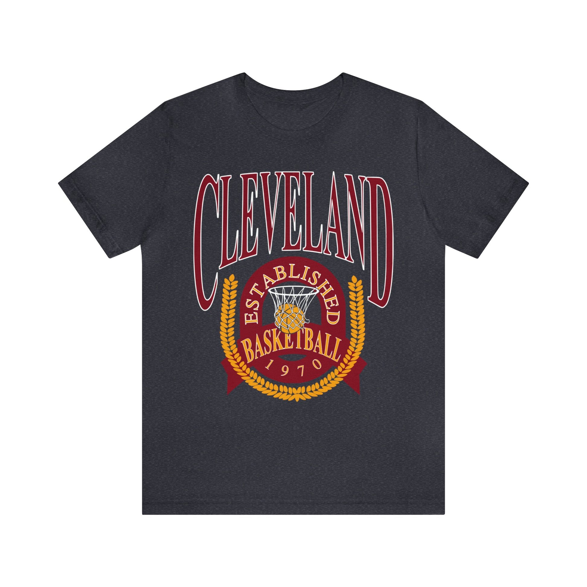 Vintage Cleveland Cavaliers Basketball T-Shirt Wine & Gold - NBA Basketball Unisex Short Sleeve Tee