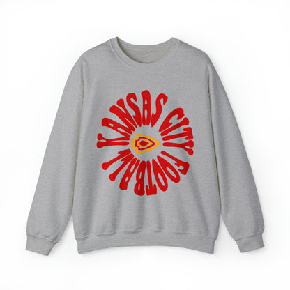 Kansas City Chiefs Crewneck - Vintage NFL Football Chiefs Sweatshirt - Hippy Travis Kelce Arrowhead Style - 70's, 80's, 90's
