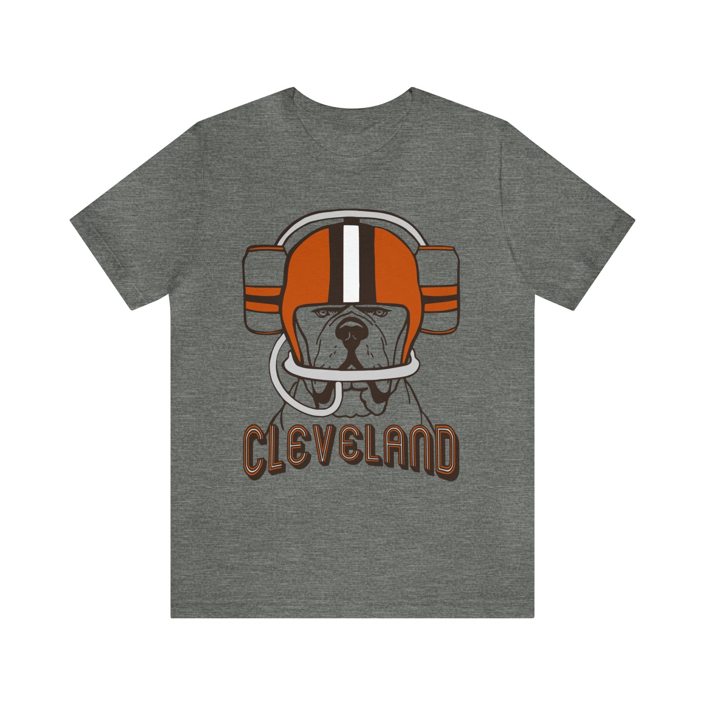 Cleveland Browns Beer Helmet Dog T-Shirt - Vintage Cleveland Browns Short Sleeve Tee - Men's Women's Apparel Tee - Design 7