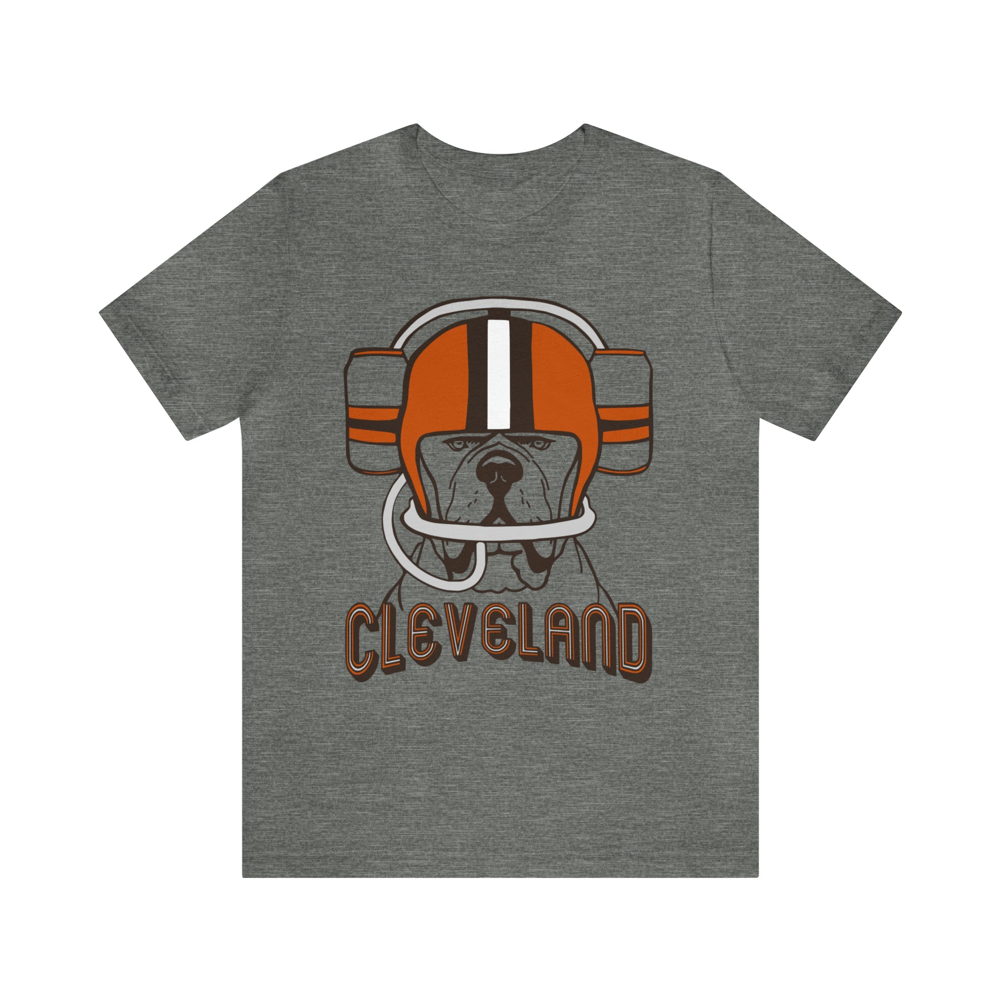 Cleveland Browns Beer Helmet Dog T-Shirt - Vintage Cleveland Browns Short Sleeve Tee - Men's Women's Apparel Tee - Design 7