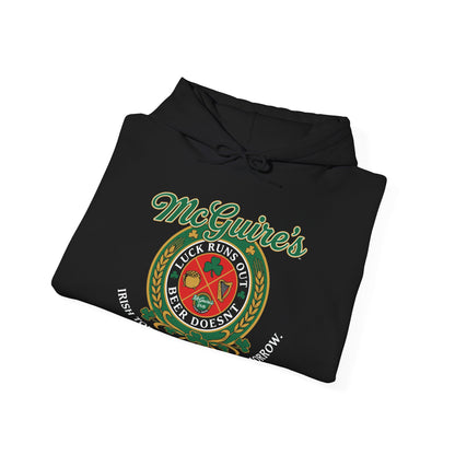 Men's Unisex Leprecaun Pub Hoodie — Vintage Irish Pub Logo Sweatshirt - Vintage McGuire's Logo