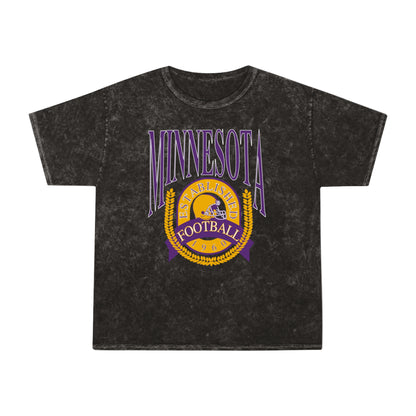Rock N' Roll Minnesota Vikings Football Hippy Style Tie Dye Short Sleeve T-Shirt - Men's & Women's Unisex Mineral Wash T-Shirt - Design 1