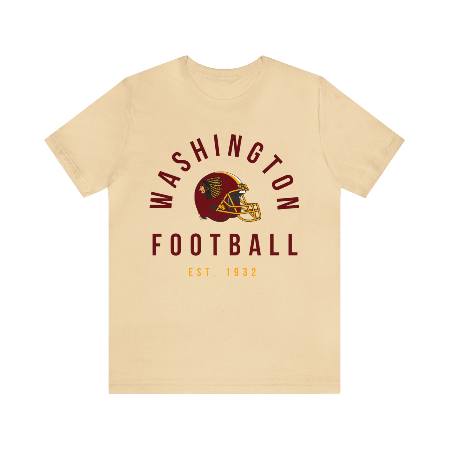 Throwback Washington Redskins Short Sleeve T-Shirt - Vintage Football Tee - Retro Commanders 70's, 80's, 90's - Design 2