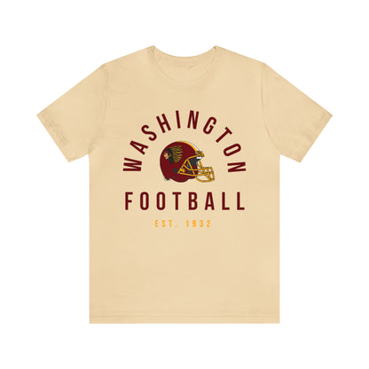 Throwback Washington Redskins Short Sleeve T-Shirt - Vintage Football Tee - Retro Commanders 70's, 80's, 90's - Design 2