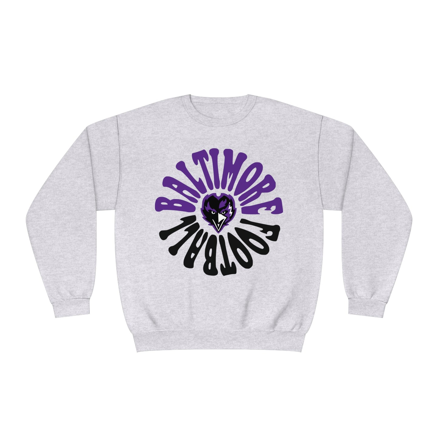 Hippy Baltimore Ravens Crewneck Sweatshirt - Vintage NFL Football Hoodie - Retro Men's & Women's NFL Football Sweatshirt - Design 2