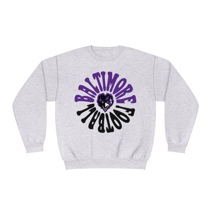 Hippy Baltimore Ravens Crewneck Sweatshirt - Vintage NFL Football Hoodie - Retro Men's & Women's NFL Football Sweatshirt - Design 2