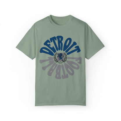 Comfort Colors Hippy Style Detroit Lions Football Short Sleeve T-Shirt - Men's & Women's Oversized Tee - Design 2