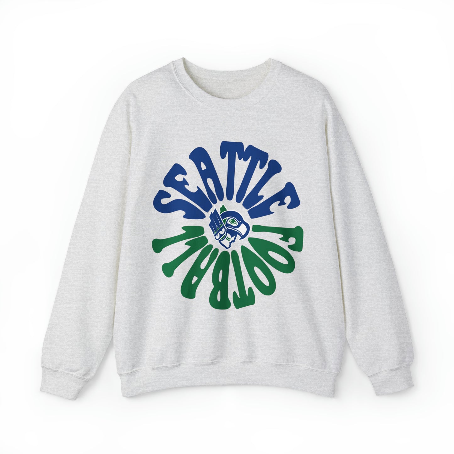 Hippy Retro Seattle Seahawks Sweatshirt - Vintage Style Football Crewneck - Men's & Women's Retro Apparel - Design 2