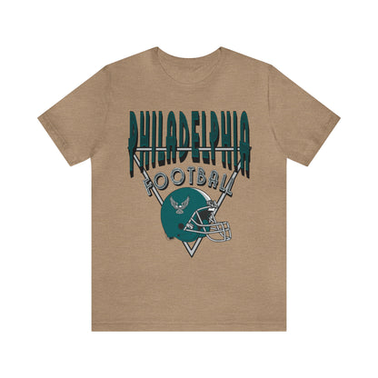 Teal Vintage Philadelphia Eagles Tee - 90's Short Sleeve T-Shirt - NFL Football Men's & Women's Apparel - Design 3