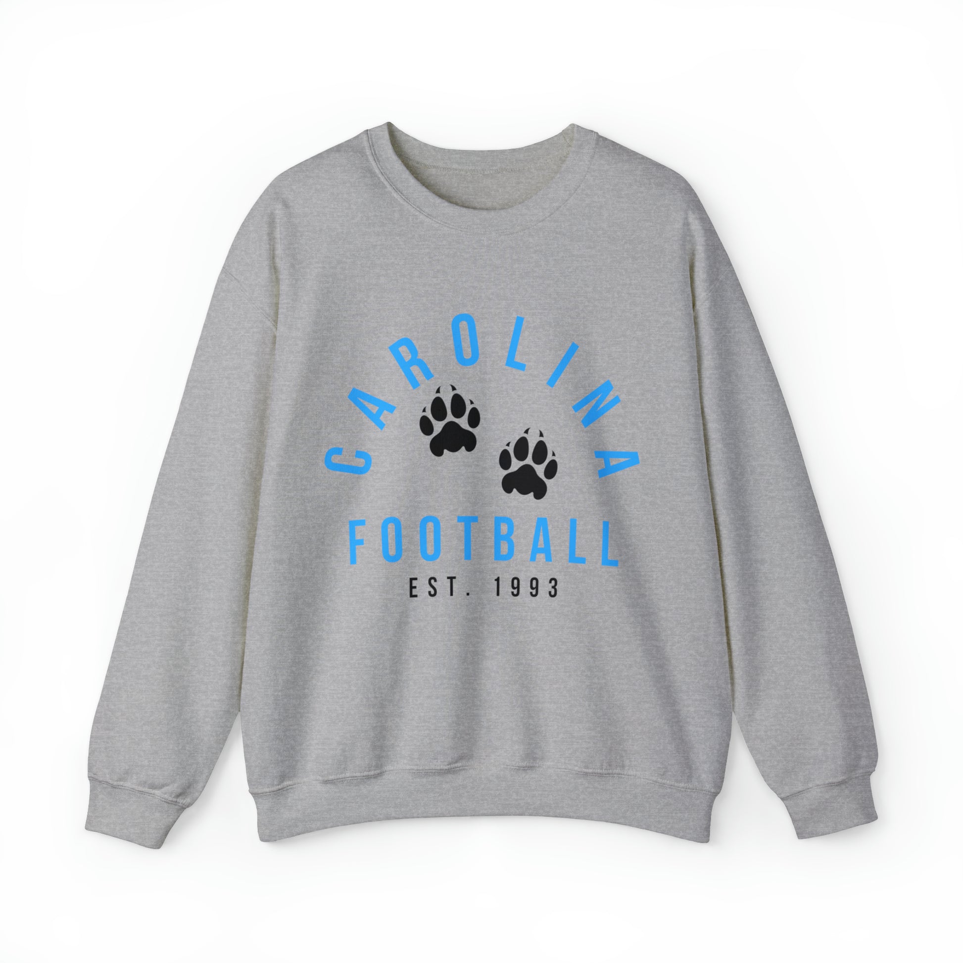 Black Carolina Panthers Crewneck Sweatshirt - Retro NFL Football Hoodie Apparel - Vintage Men's and Women's - Design 4