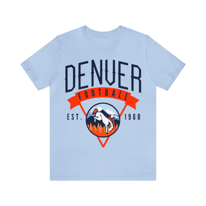 Vintage Denver Broncos Crewneck Tee - Hippy Colorado Football Apparel - Men's & Women's Unisex Sizing - Design 1