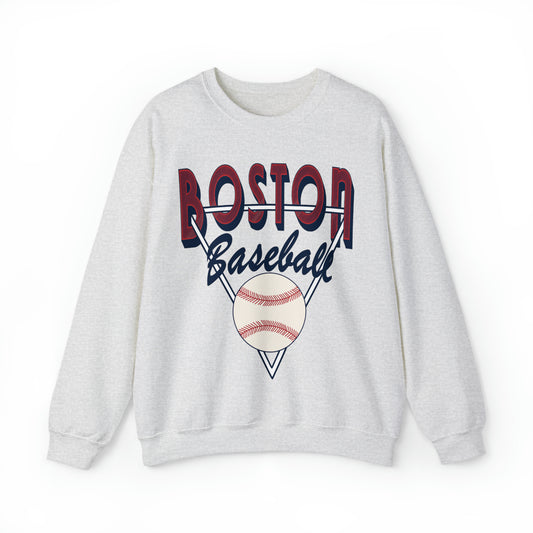 Retro Boston Baseball Sweatshirt - Vintage Style MLB Crewneck - Men's & Women's Baseball Apparel