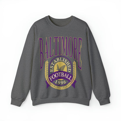 Baltimore Ravens Vintage Crewneck Sweatshirt - Retro NFL Football Hoodie - Men's & Women's Oversized Unisex Sweatshirt - Design 1