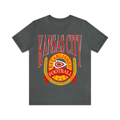 Vintage Kansas City Chiefs T-Shirt - NFL Football Short Sleeve Oversized Tee - Chiefs Travis Kelce Game Apparel - Design 1