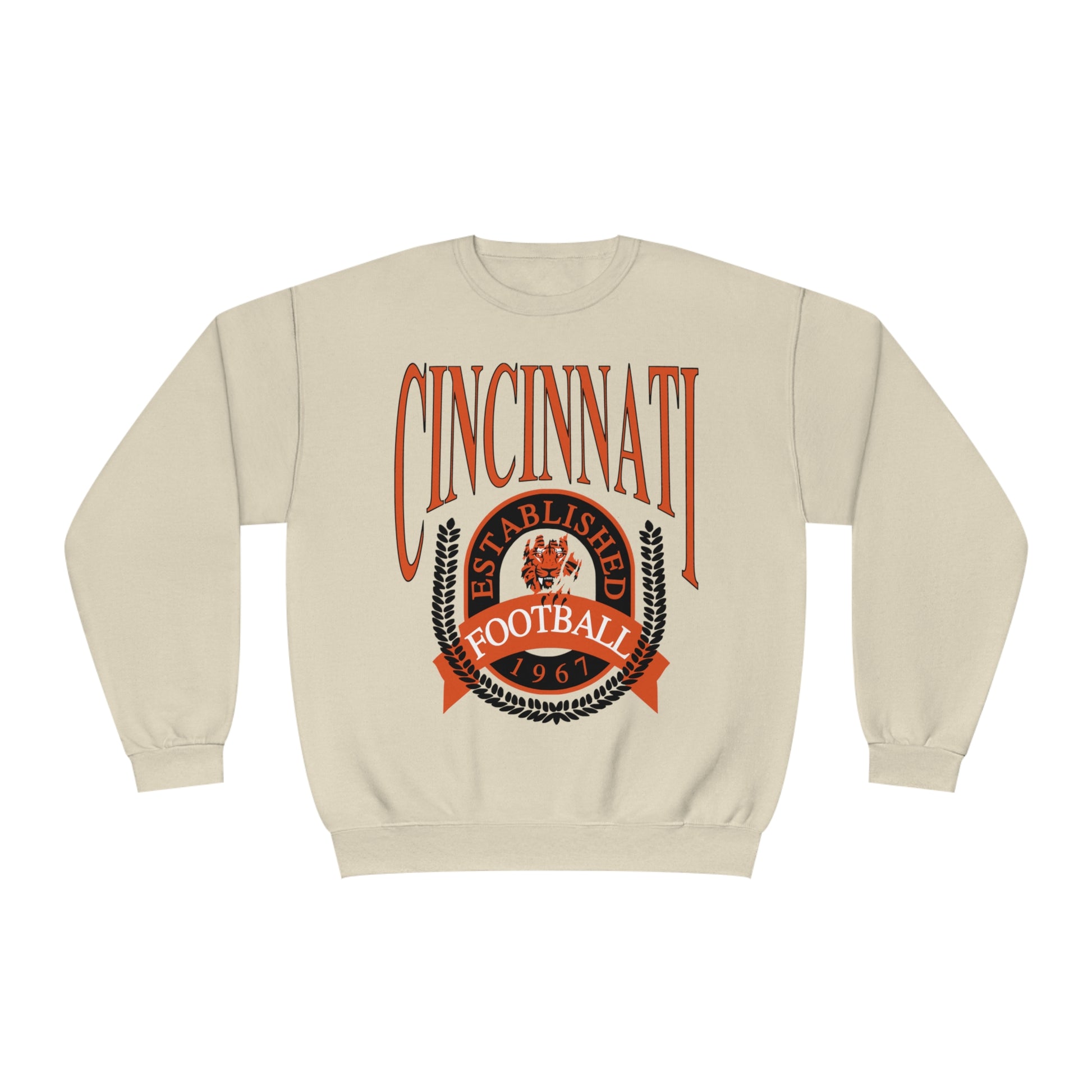 Cincinnati Bengals Crewneck Sweatshirt - Vintage NFL Football Bengals Joe Burrow Hoodie Sweatshirt - Men's & Women's 90's Oversized Hoodie - Design 1