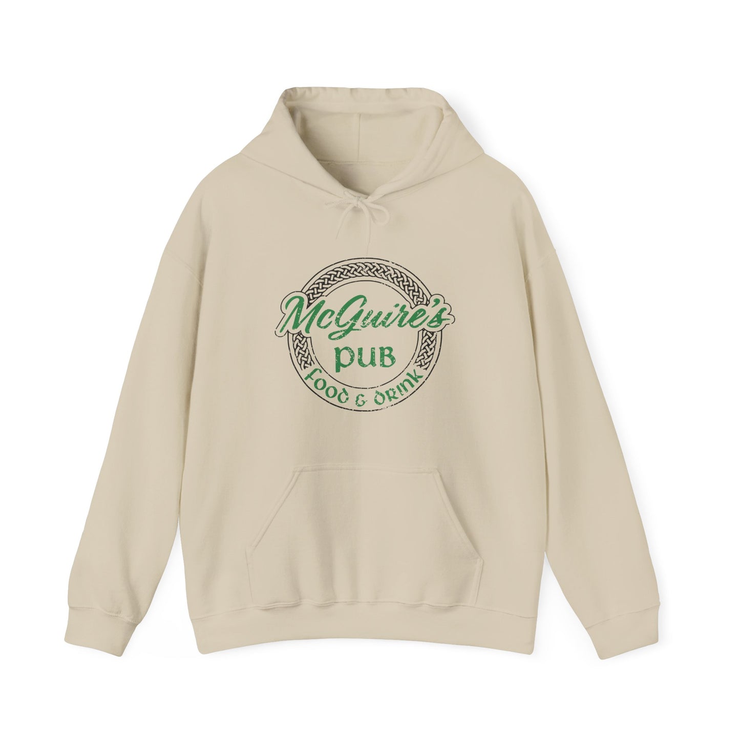 Men's Unisex Faded Logo Pub Hoodie — Vintage Irish Pub Logo Sweatshirt