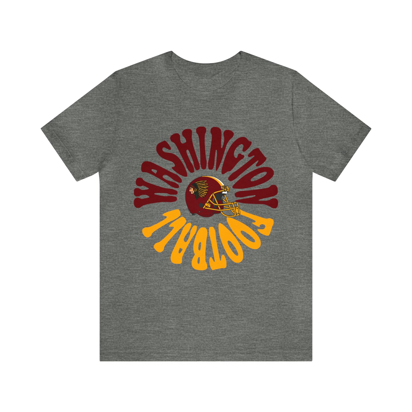 Hippy Style Washington Redskins Short Sleeve T-Shirt - Vintage Football Tee - Retro Commanders 70's, 80's, 90's - Design 2