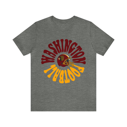 Hippy Style Washington Redskins Short Sleeve T-Shirt - Vintage Football Tee - Retro Commanders 70's, 80's, 90's - Design 2