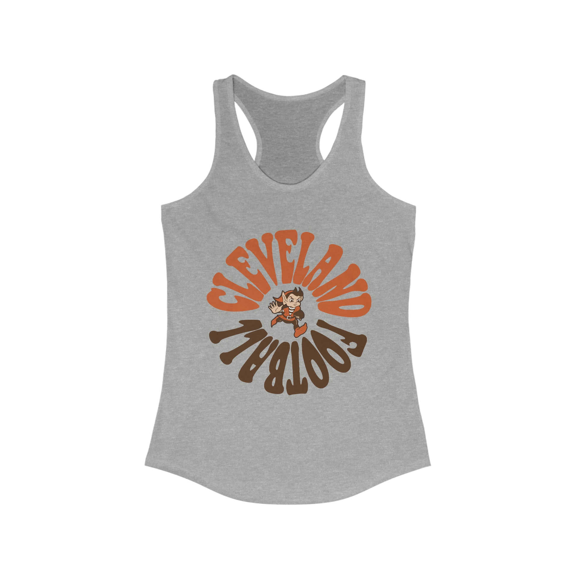 Cleveland Browns Women's Tank Top - NFL Football Workout Tank Browns Ladies Top - Gray - Design 5