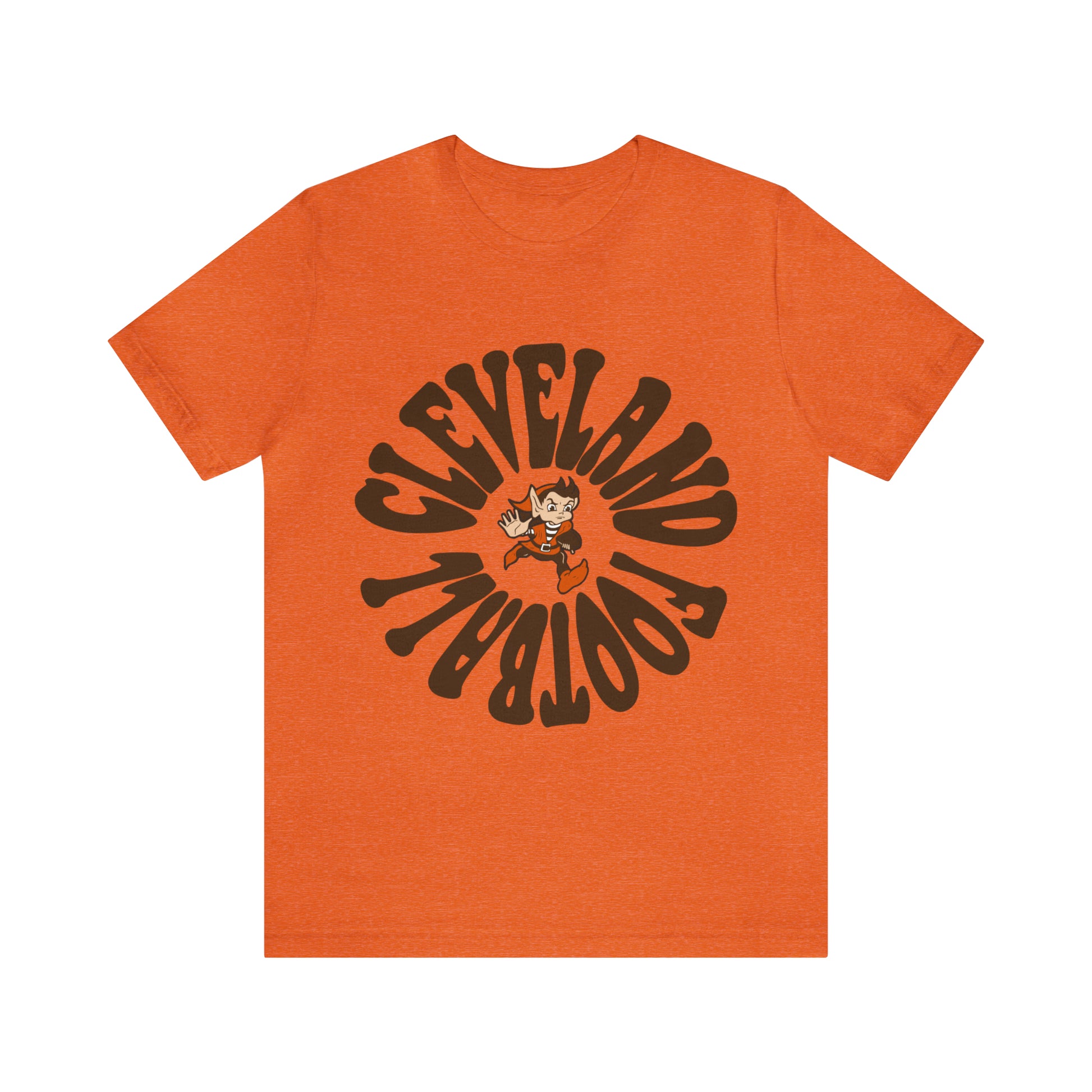 Hippy Cleveland Browns T-Shirt - Vintage Brownie Elf Cleveland Browns NFL Football Short Sleeve Tee - Retro Fan Gear Apparel Teem - Design 6