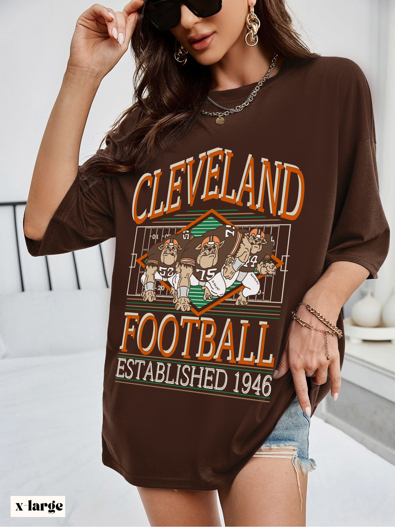Cleveland Football Retro Mascot Tee