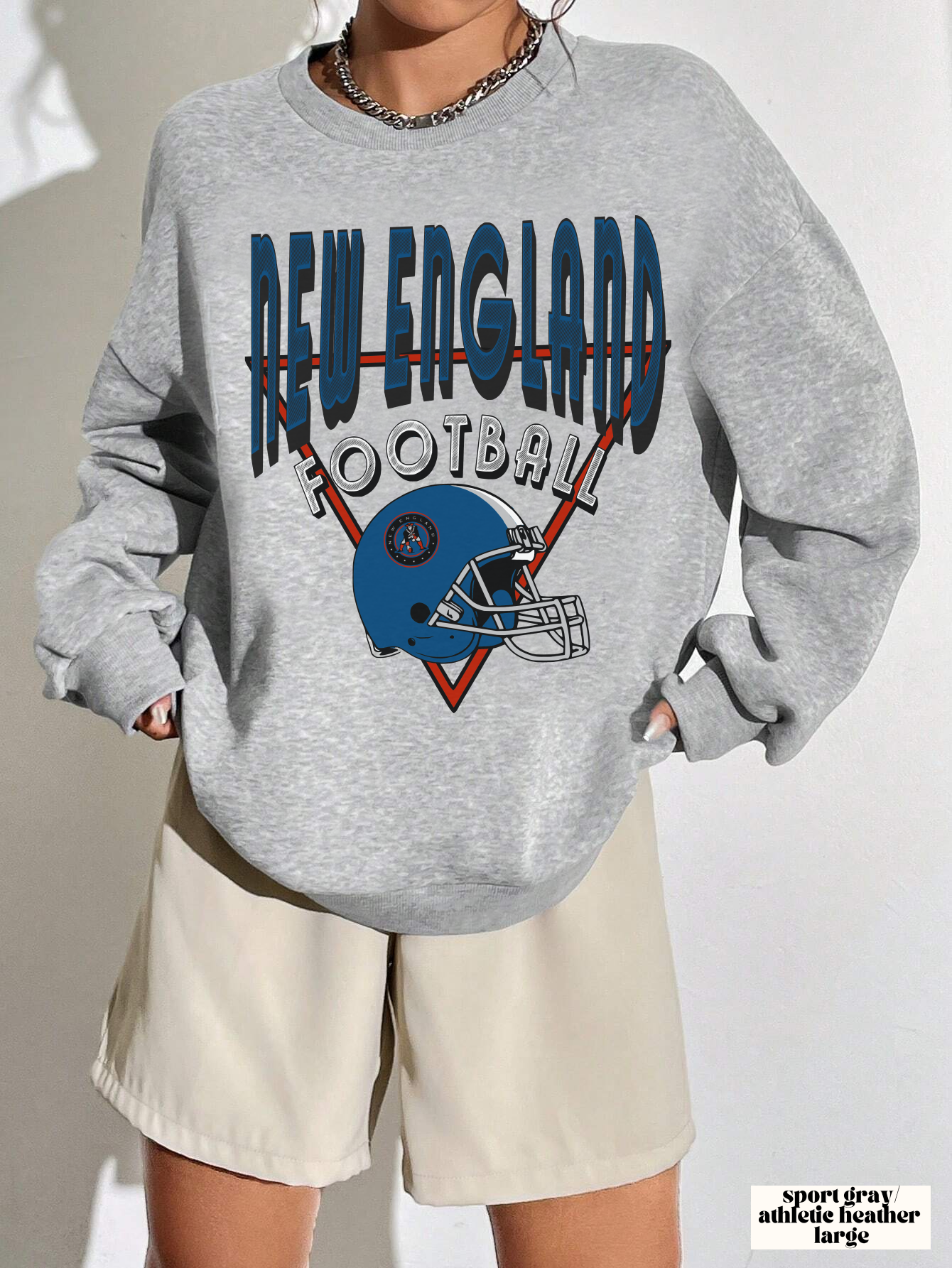 Vintage New England Patriots Sweatshirt - Vintage Style Football Crewneck - Men's & Women's Football Apparel - Design 1