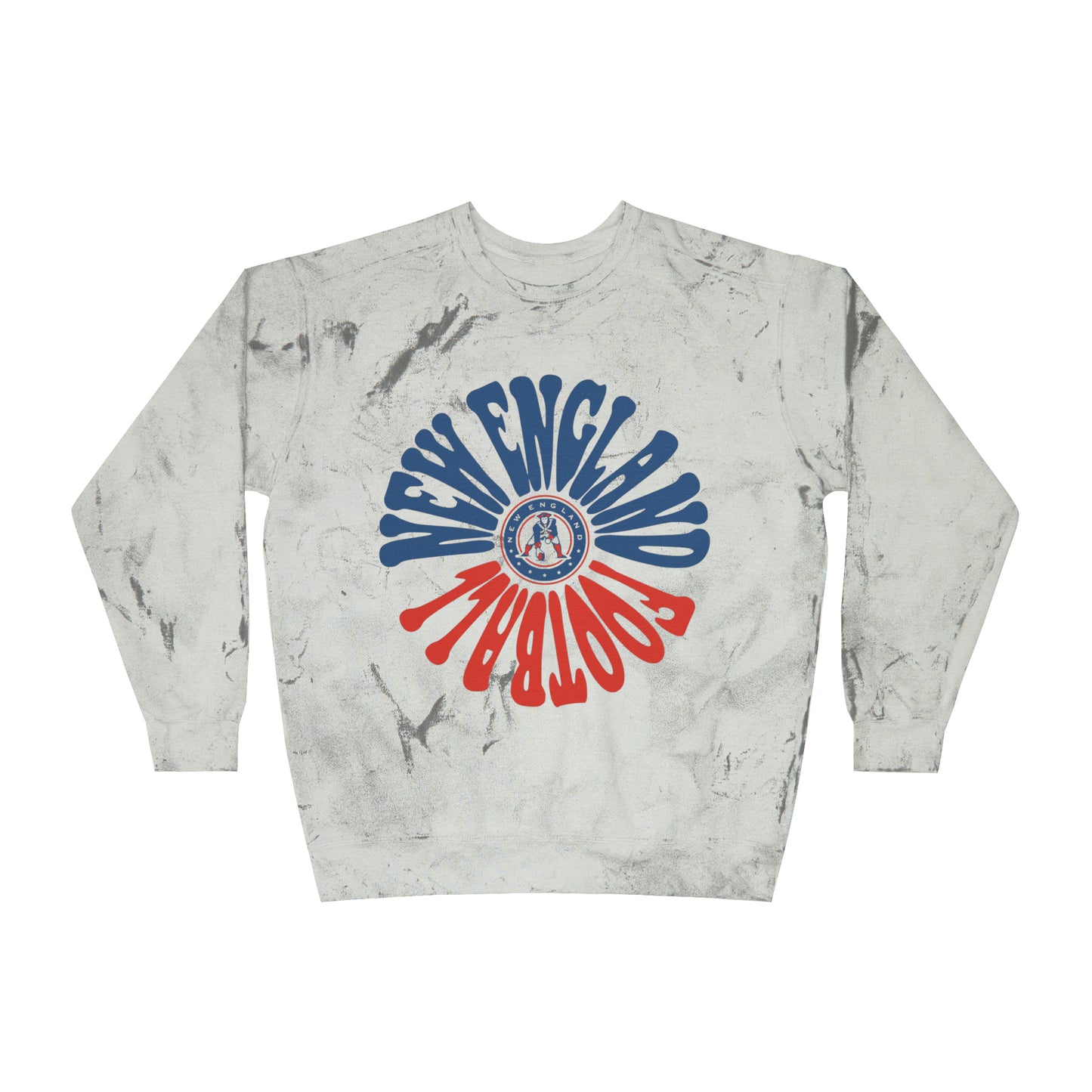 Tie Dye Hippy Retro New England Patriots Sweatshirt - Vintage Style Football Crewneck - Men's & Women's Football Apparel