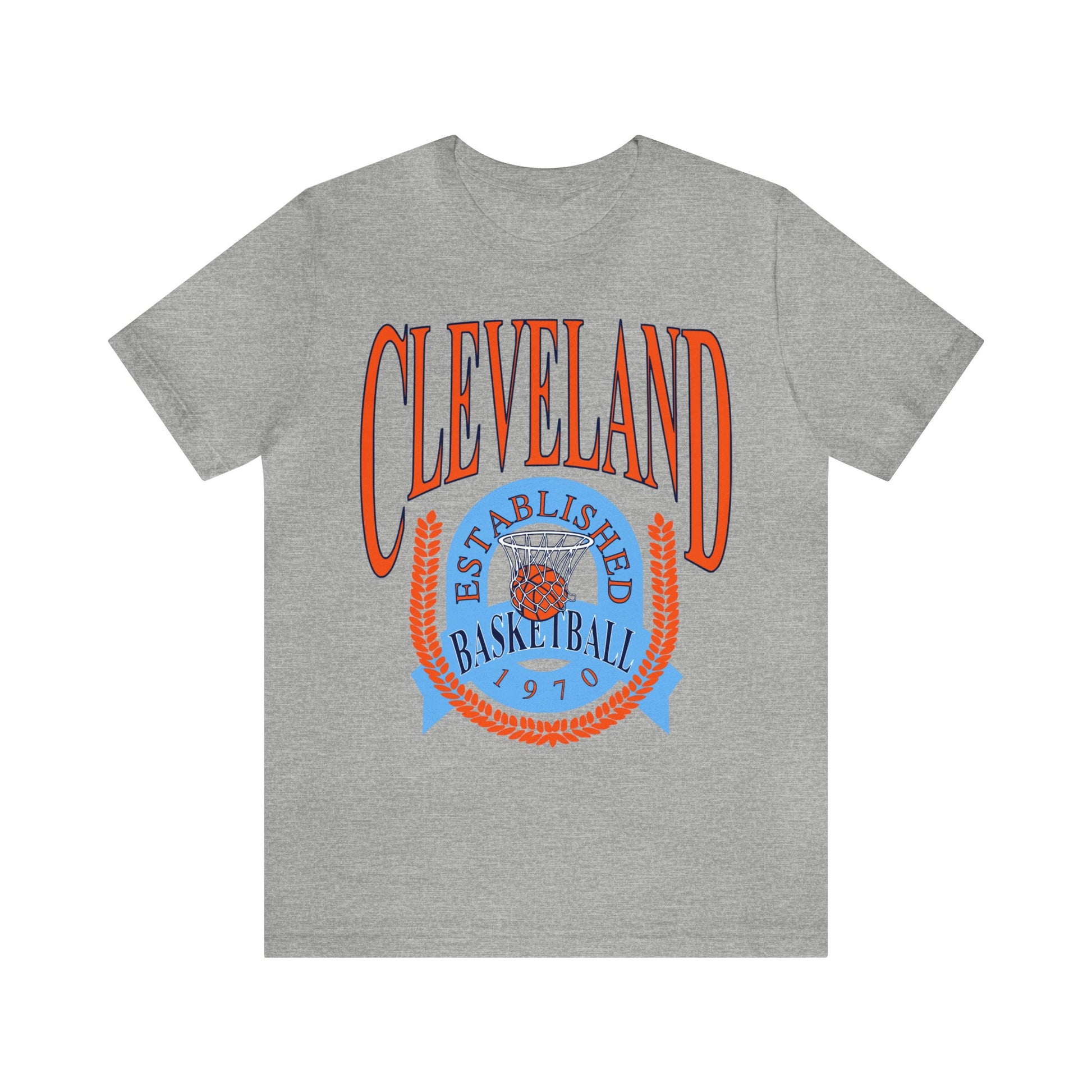 Vintage Cleveland Cavaliers Basketball T-Shirt Blue & Orange - NBA Basketball Unisex Short Sleeve Tee