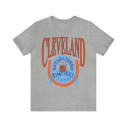 Vintage Cleveland Cavaliers Basketball T-Shirt Blue & Orange - NBA Basketball Unisex Short Sleeve Tee