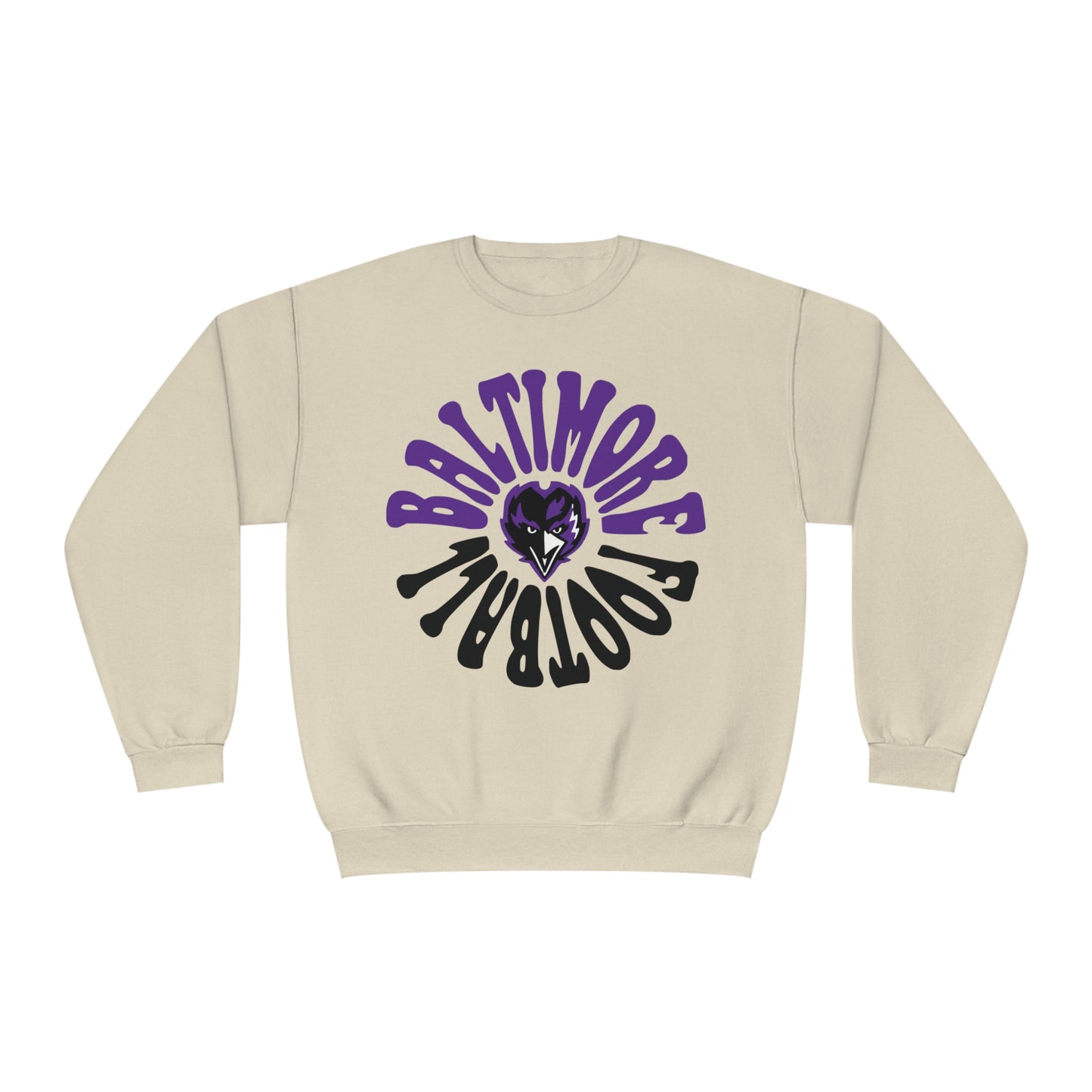 Hippy Baltimore Ravens Crewneck Sweatshirt - Vintage NFL Football Hoodie - Retro Men's & Women's NFL Football Sweatshirt - Design 2
