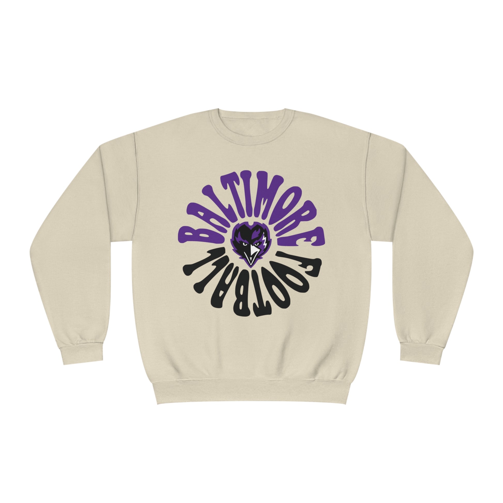 Hippy Baltimore Ravens Crewneck Sweatshirt - Vintage NFL Football Hoodie - Retro Men's & Women's NFL Football Sweatshirt - Design 2