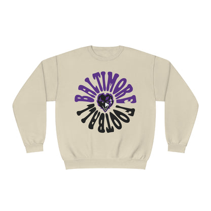 Hippy Baltimore Ravens Crewneck Sweatshirt - Vintage NFL Football Hoodie - Retro Men's & Women's NFL Football Sweatshirt - Design 2
