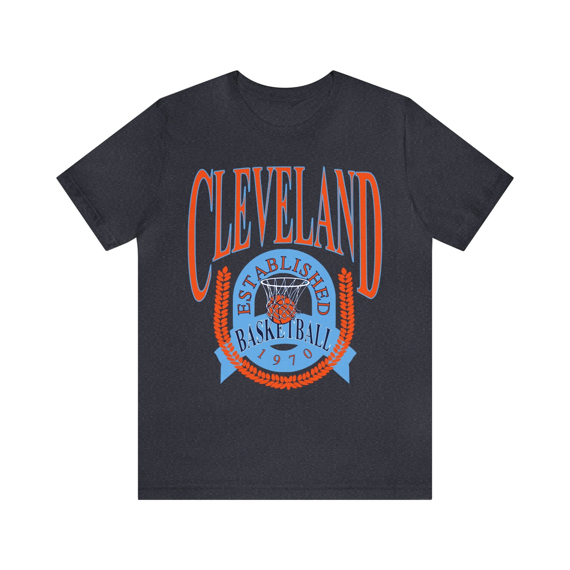 Vintage Cleveland Cavaliers Basketball T-Shirt Blue & Orange - NBA Basketball Unisex Short Sleeve Tee