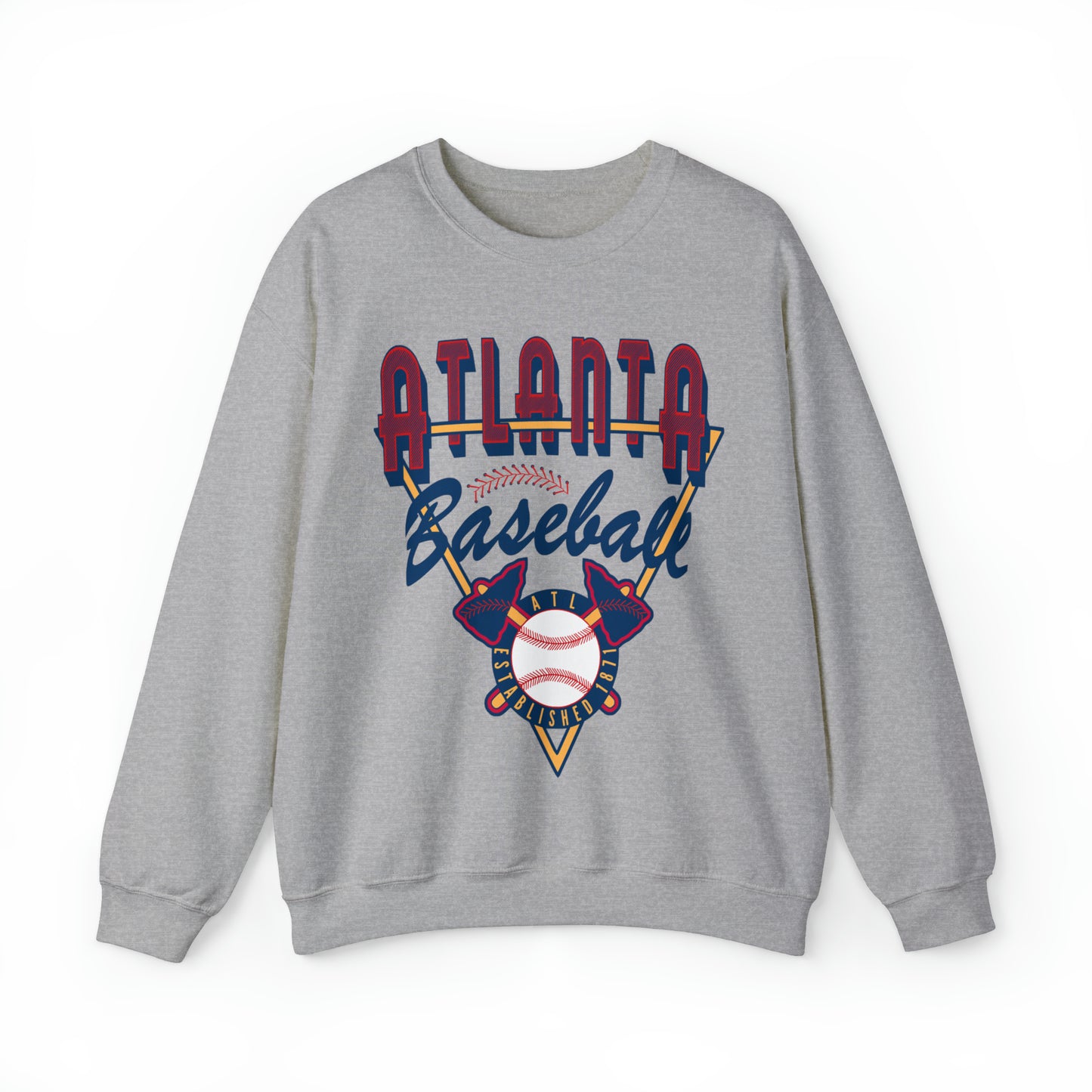 Retro Atlanta Baseball Sweatshirt - Vintage Style MLB Crewneck - Men's & Women's Baseball Apparel