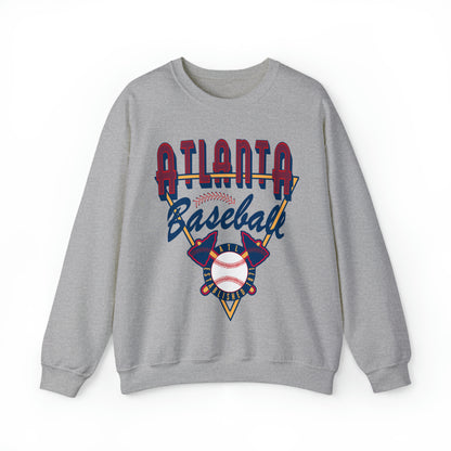 Retro Atlanta Baseball Sweatshirt - Vintage Style MLB Crewneck - Men's & Women's Baseball Apparel